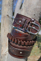 38/357 Caliber High Rider Un-Tooled Leather Cartridge Belt