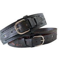 38/357 Caliber High Rider Tooled Leather Cartridge Belt