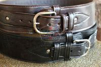 38/357 Caliber High Rider Un-Tooled Leather Cartridge Belt