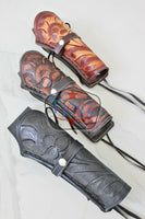 22 Caliber 10" Straight Right Draw Tooled Leather Holster