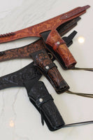 22 Caliber Right Draw Tooled Leather Drop Loop Rig