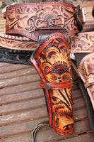 22 Caliber Right Draw Tooled Leather Drop Loop Rig