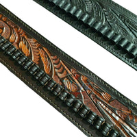 22 Caliber High Rider Tooled Leather Cartridge Belt