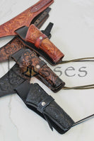 44/45 Caliber Right Draw Tooled Leather Drop Loop Rig