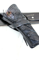 38/357 Caliber 10" Right Draw Tooled Leather Cross Draw