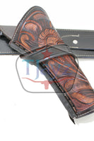 44/45 Caliber 8" Right Draw Tooled Leather Cross Draw