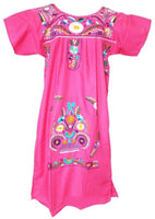 NEW Embroidered Pueblo Peasant Hand Embroidered Mexican Dress Hippie Vintage