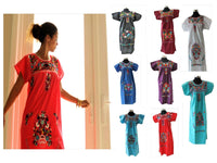 NEW Embroidered Pueblo Peasant Hand Embroidered Mexican Dress Hippie Vintage