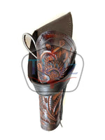 22 Caliber 8" Left Draw Tooled Leather Cross Draw
