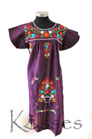 NEW Embroidered Pueblo Peasant Hand Embroidered Mexican Dress Hippie Vintage