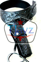 22 Caliber Left Draw Tooled Leather Drop Loop Rig