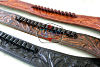 22 Caliber Left Draw Tooled Leather Drop Loop Rig