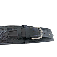 44/45 Caliber High Rider Tooled Leather Cartridge Belt