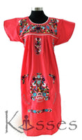 NEW Embroidered Pueblo Peasant Hand Embroidered Mexican Dress Hippie Vintage