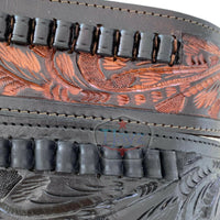 22 Caliber High Rider Tooled Leather Cartridge Belt