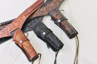 22 Caliber Right Draw Tooled Leather Drop Loop Rig