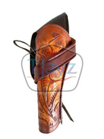 38/357 Caliber 8" Left Draw Tooled Leather Cross Draw