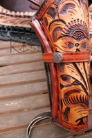 22 Caliber Right Draw Tooled Leather Drop Loop Rig