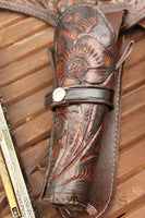 22 Caliber Right Draw Tooled Leather Drop Loop Rig