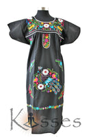 NEW Embroidered Pueblo Peasant Hand Embroidered Mexican Dress Hippie Vintage