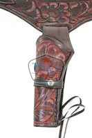 44/45 Caliber Left Draw Tooled Leather Drop Loop Rig
