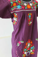 NEW Embroidered Pueblo Peasant Hand Embroidered Mexican Dress Hippie Vintage
