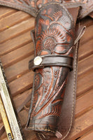 44/45 Caliber Right Draw Tooled Leather Drop Loop Rig