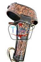 22 Caliber Left Draw Tooled Leather Drop Loop Rig