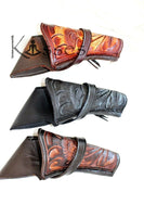 38/357 Caliber 10" Right Draw Tooled Leather Cross Draw