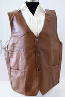 Men Western Leather Vest