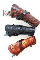 38/357 Caliber 10" Right Draw Tooled Leather Cross Draw