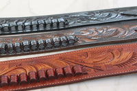 NEW 44/45 Cal DOUBLE  Holster Gun Belt Drop TOOLED LEATHER Western RIG 34"-52"