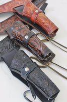 NEW 44/45 Cal DOUBLE  Holster Gun Belt Drop TOOLED LEATHER Western RIG 34"-52"