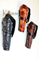 38/357 Caliber 10" Right Draw Tooled Leather Cross Draw