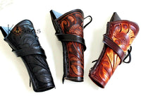 38/357 Caliber 10" Right Draw Tooled Leather Cross Draw