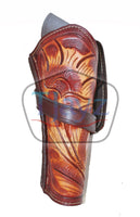 22 Caliber 8" Right Draw Tooled Leather Cross Draw