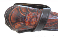 22 Caliber 8" Right Draw Tooled Leather Cross Draw