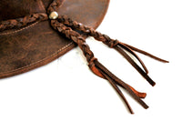 NEW Unisex Western Leather Cowboy Hat Outback Vintage Style Aussie Costume