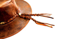 NEW Unisex Western Leather Cowboy Hat Outback Vintage Style Aussie Costume