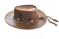 NEW Unisex Western Leather Cowboy Hat Outback Vintage Style Aussie Costume