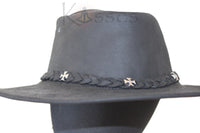 NEW Unisex Western Leather Cowboy Hat Outback Vintage Style Aussie Costume