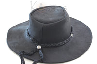 NEW Unisex Western Leather Cowboy Hat Outback Vintage Style Aussie Costume