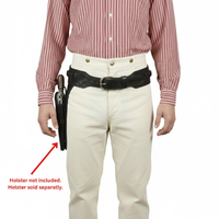 44/45 Caliber High Rider Tooled Leather Cartridge Belt 2.5" width