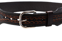 44/45 Caliber High Rider Tooled Leather Cartridge Belt 2.5" width