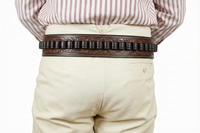 44/45 Caliber High Rider Tooled Leather Cartridge Belt 2.5" width