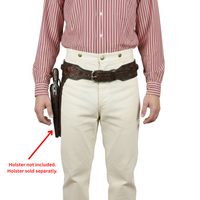 44/45 Caliber High Rider Tooled Leather Cartridge Belt 2.5" width