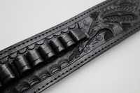 44/45 Caliber High Rider Tooled Leather Cartridge Belt 2.5" width