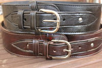 38/357 Caliber High Rider Un-Tooled Leather Cartridge Belt