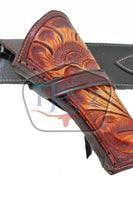 38/357 Caliber 12" Right Draw Tooled Leather Cross Draw