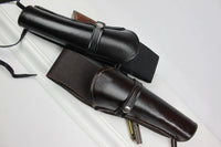 22 Caliber 12" Straight Right Draw Un-Tooled Leather Holster